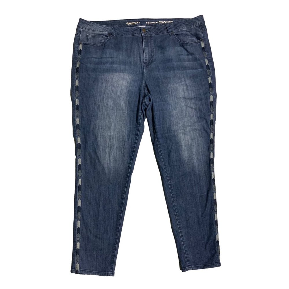 WESTPORT Plus Size Dark Wash Signature Skinny Jeans 22W